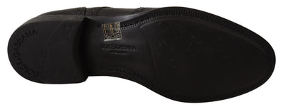 Dolce & Gabbana Schwarze Leder Oxford Wingtip Formal Dress Schuhe