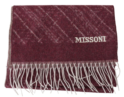 Missoni Maroon 100% Kaschmir Unisex Hals Wrap Fransen Schal