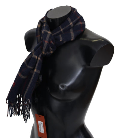 Missoni Schwarzer karierter Unisex-Halswickelschal mit Fransen