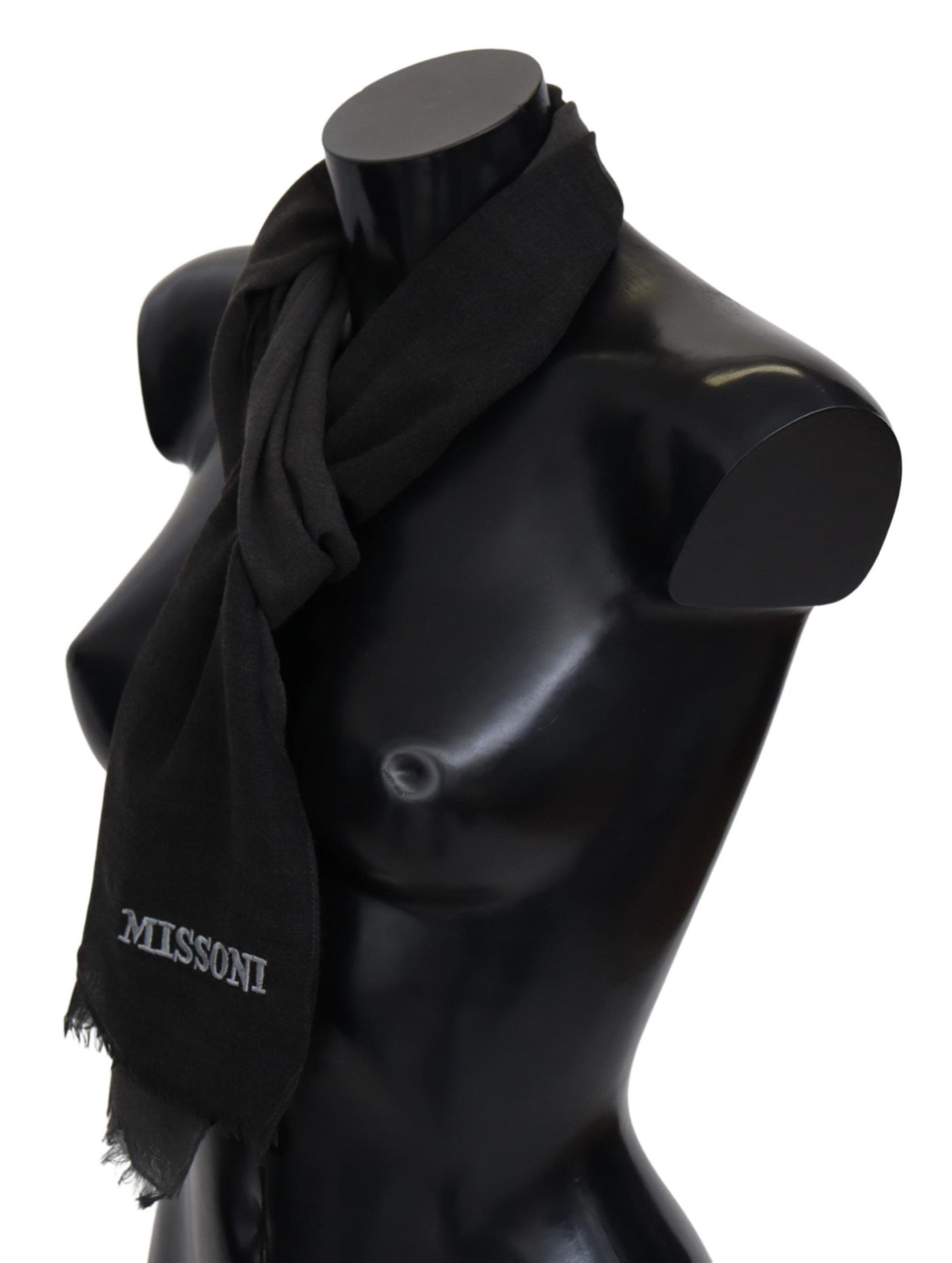 Missoni Schwarzer Unisex-Halstuchschal aus 100% Wolle