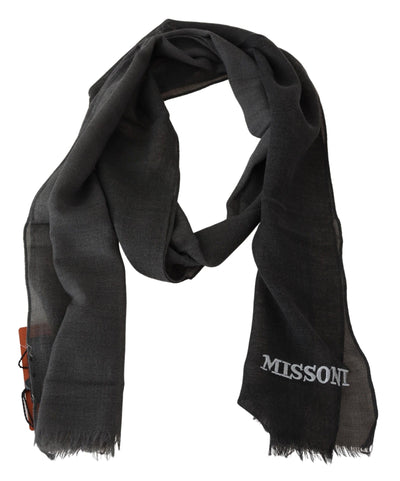 Missoni Schwarzer Unisex-Halstuchschal aus 100% Wolle