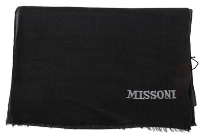 Missoni Schwarzer Unisex-Halstuchschal aus 100% Wolle