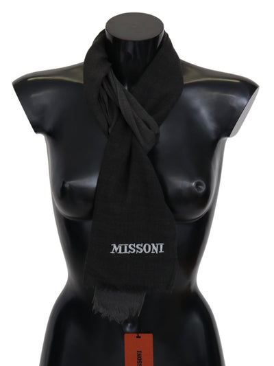 Missoni Schwarzer Unisex-Halstuchschal aus 100% Wolle