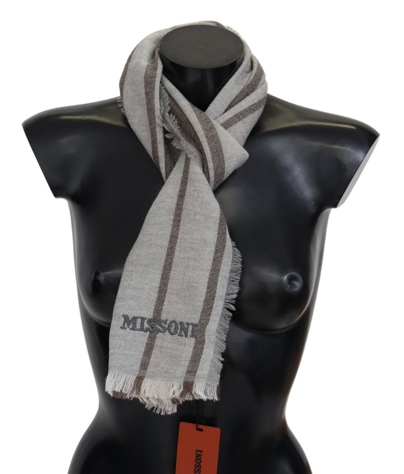Missoni Mehrfarbig gestreifter Wollschal Unisex-Halswickelschal