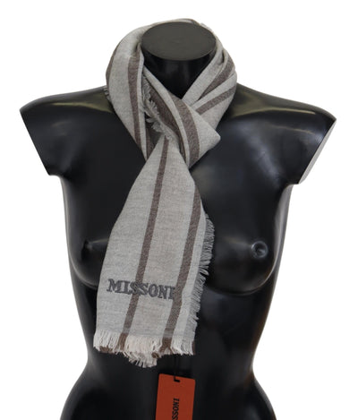 Missoni Mehrfarbig gestreifter Wollschal Unisex-Halswickelschal
