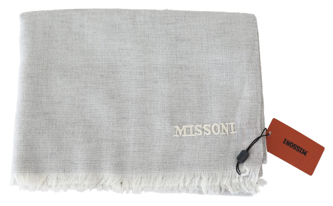 Missoni Grauer Wollstrick-Unisex-Halswickelschal