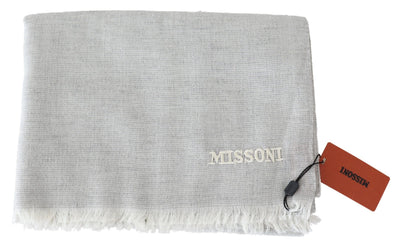 Missoni Grauer Wollstrick-Unisex-Halswickelschal