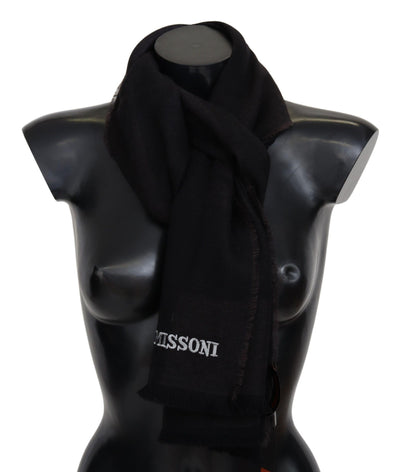 Missoni Schwarzer Unisex-Halstuchschal aus 100% Wolle