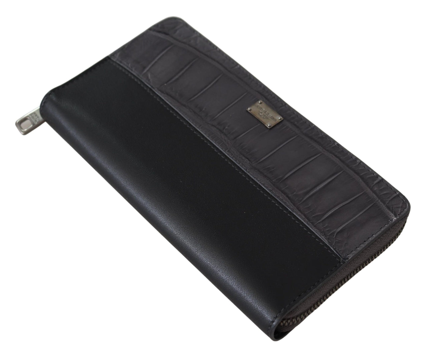Dolce & Gabbana Schwarzes Zip Around Continental Clutch Leder Portemonnaie