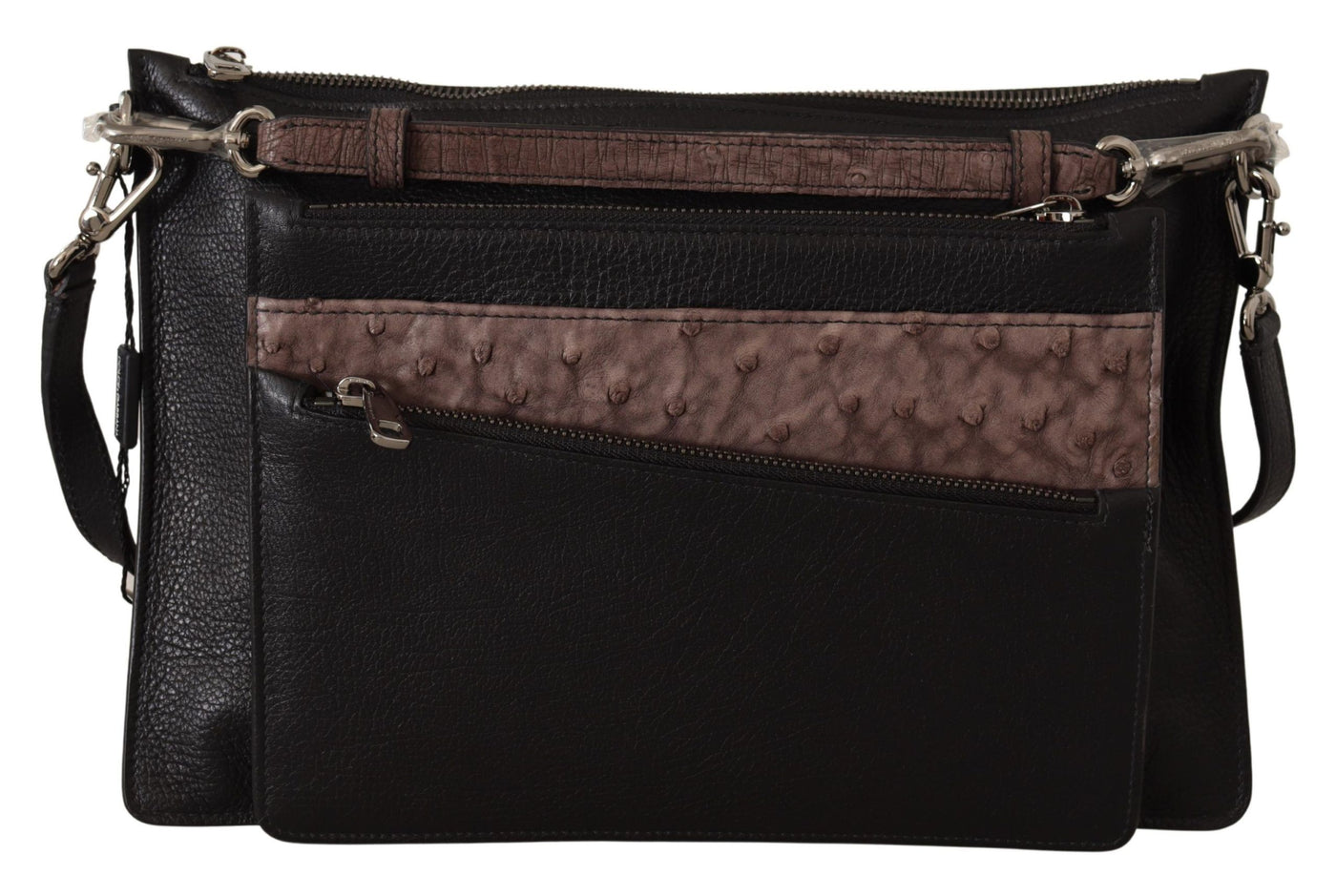 Dolce & Gabbana Schwarzes Exotenleder Schulterriemen Alta Sartoria Tasche