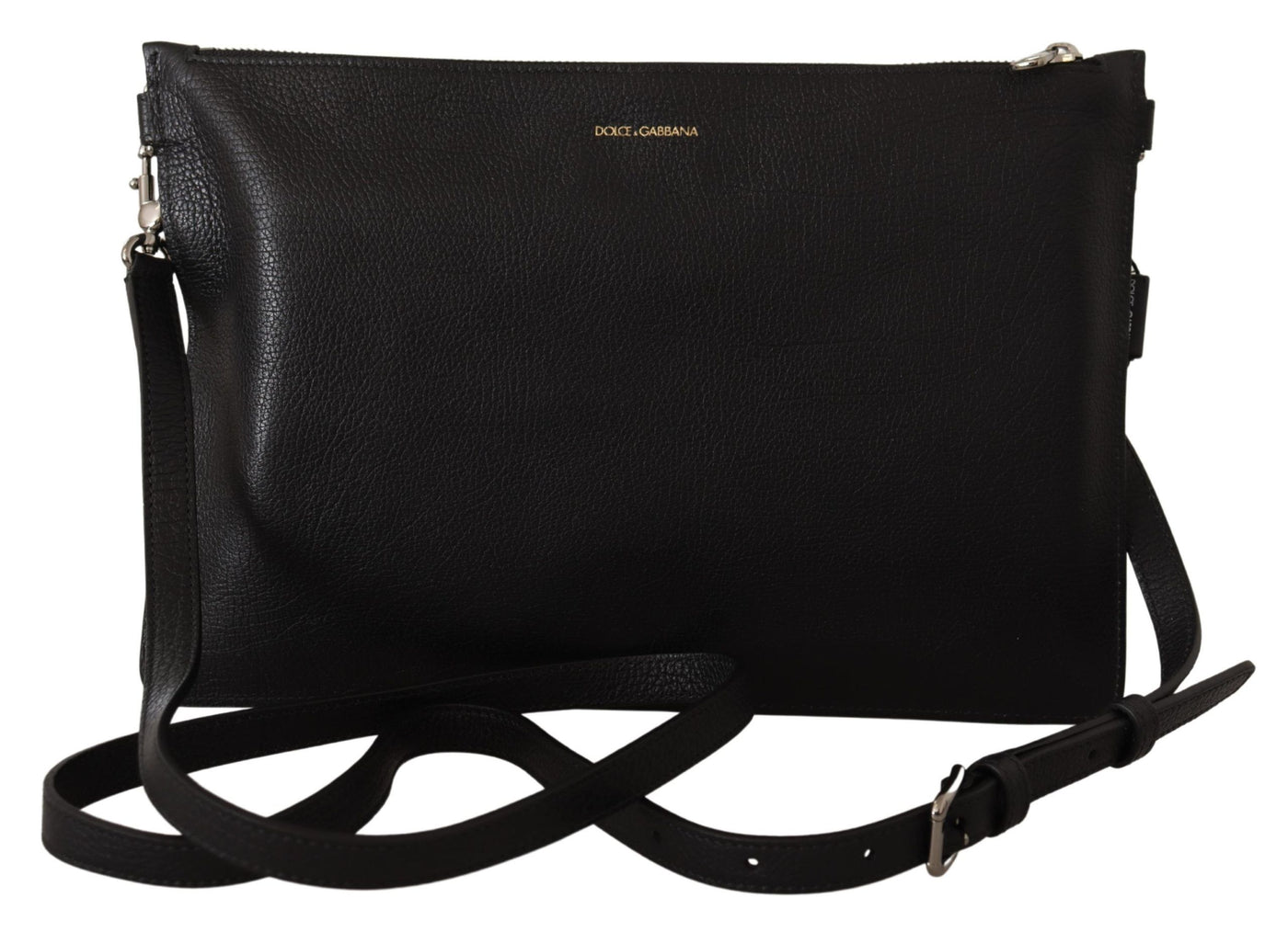 Dolce & Gabbana Schwarzes Exotenleder Schulterriemen Alta Sartoria Tasche