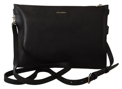 Dolce & Gabbana Schwarzes Exotenleder Schulterriemen Alta Sartoria Tasche