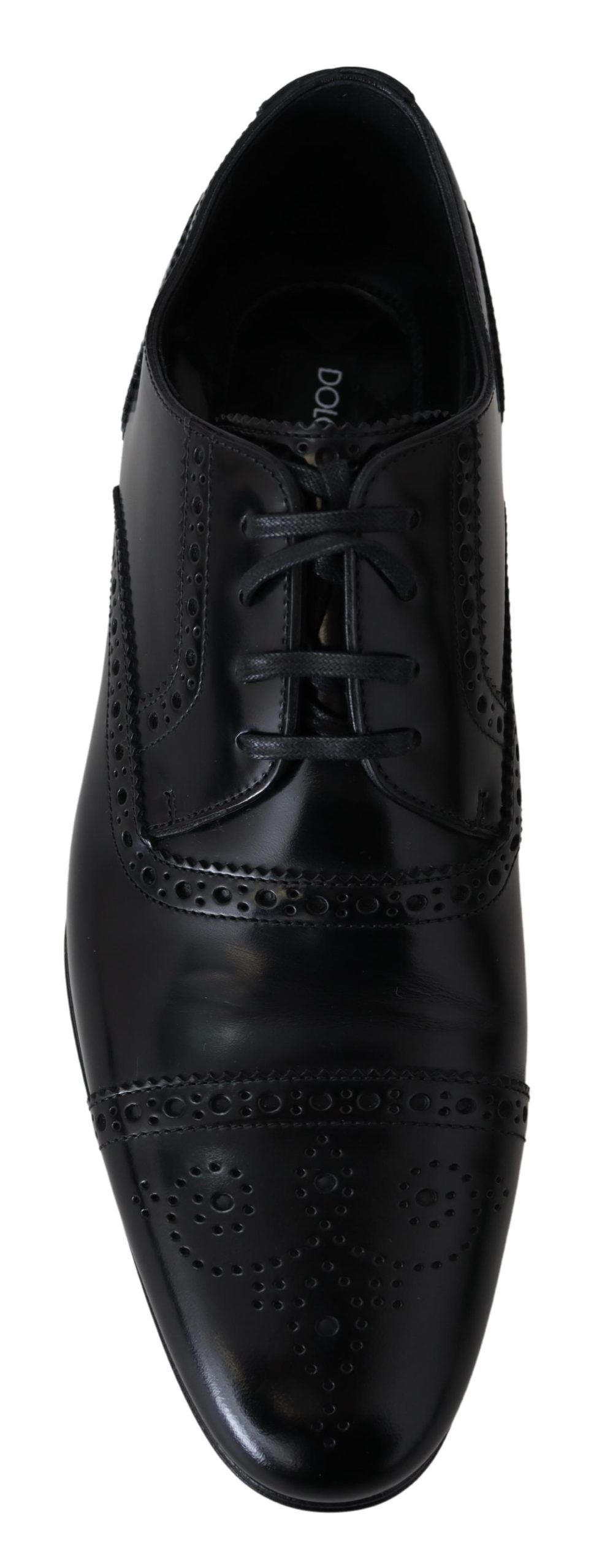 Dolce & Gabbana Schwarz Leder Männer Derby Formal Loafers Schuhe