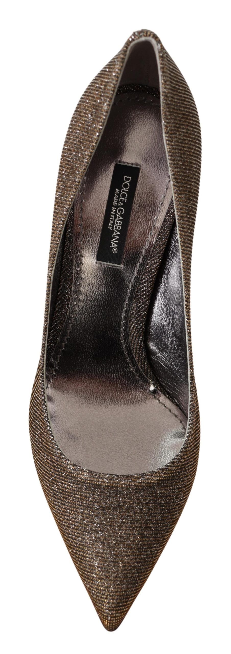Dolce & Gabbana Gold Silber Stoff Absätze Pumps Schuhe