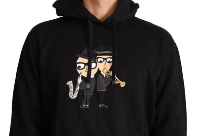 Dolce & Gabbana Schwarzer Baumwoll-Kapuzenpullover #dgfamily