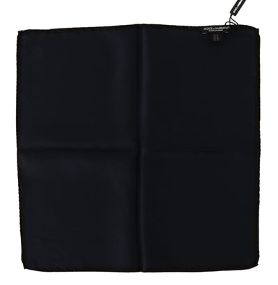 Dolce & Gabbana Schwarzes Quadratisches Taschentuch 100% Seide Schal