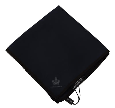 Dolce & Gabbana Schwarzes Quadratisches Taschentuch 100% Seide Schal