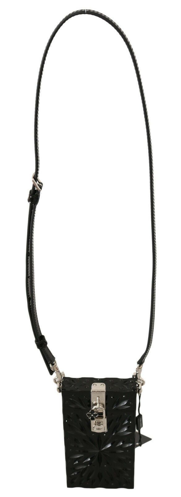 Dolce & Gabbana Schwarzer Kristall Plexiglas Kreuz Zigarettenetui Halter