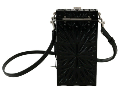 Dolce & Gabbana Schwarzer Kristall Plexiglas Kreuz Zigarettenetui Halter