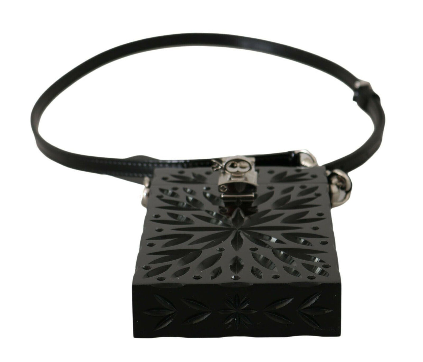 Dolce & Gabbana Schwarzer Kristall Plexiglas Kreuz Zigarettenetui Halter