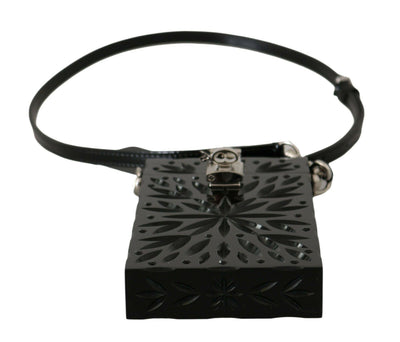 Dolce & Gabbana Schwarzer Kristall Plexiglas Kreuz Zigarettenetui Halter