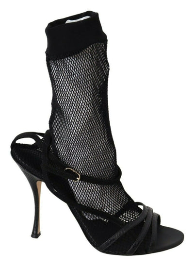 Dolce & Gabbana Schwarz Wildleder Kurzstiefel Sandalen Schuhe