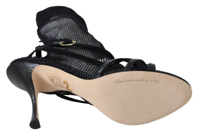 Dolce & Gabbana Schwarz Wildleder Kurzstiefel Sandalen Schuhe