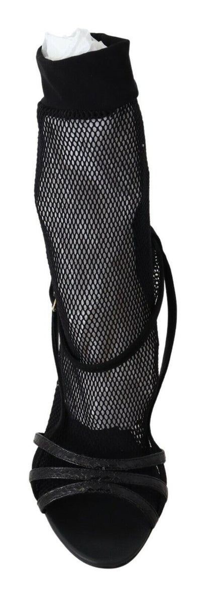 Dolce & Gabbana Schwarz Wildleder Kurzstiefel Sandalen Schuhe