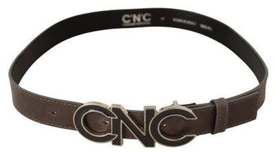 Costume National Brauner Brief Logo Schnalle Gürtel