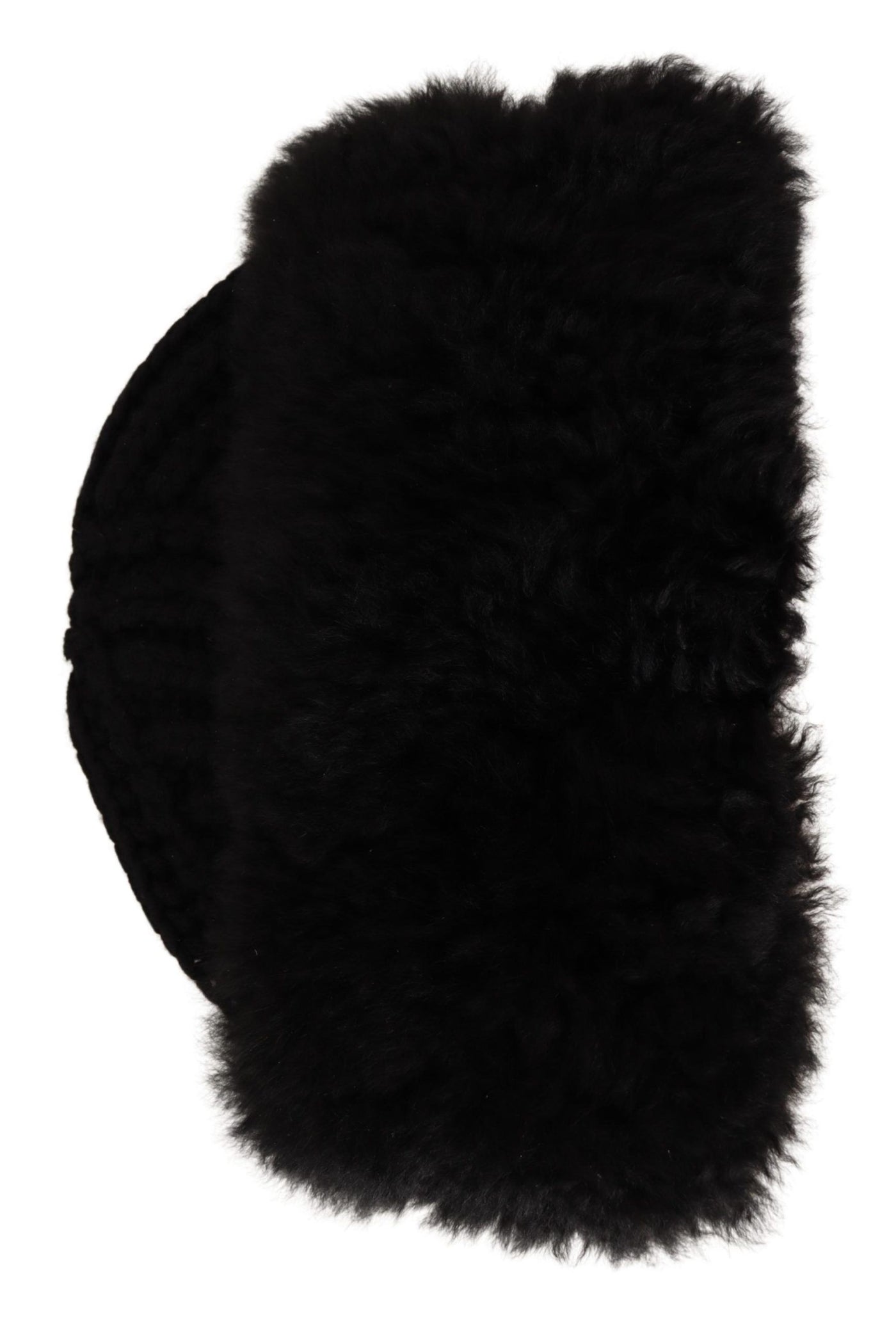 Dolce & Gabbana Schwarzer Kaschmir Pelz Frauen Beanie Frauen Hut