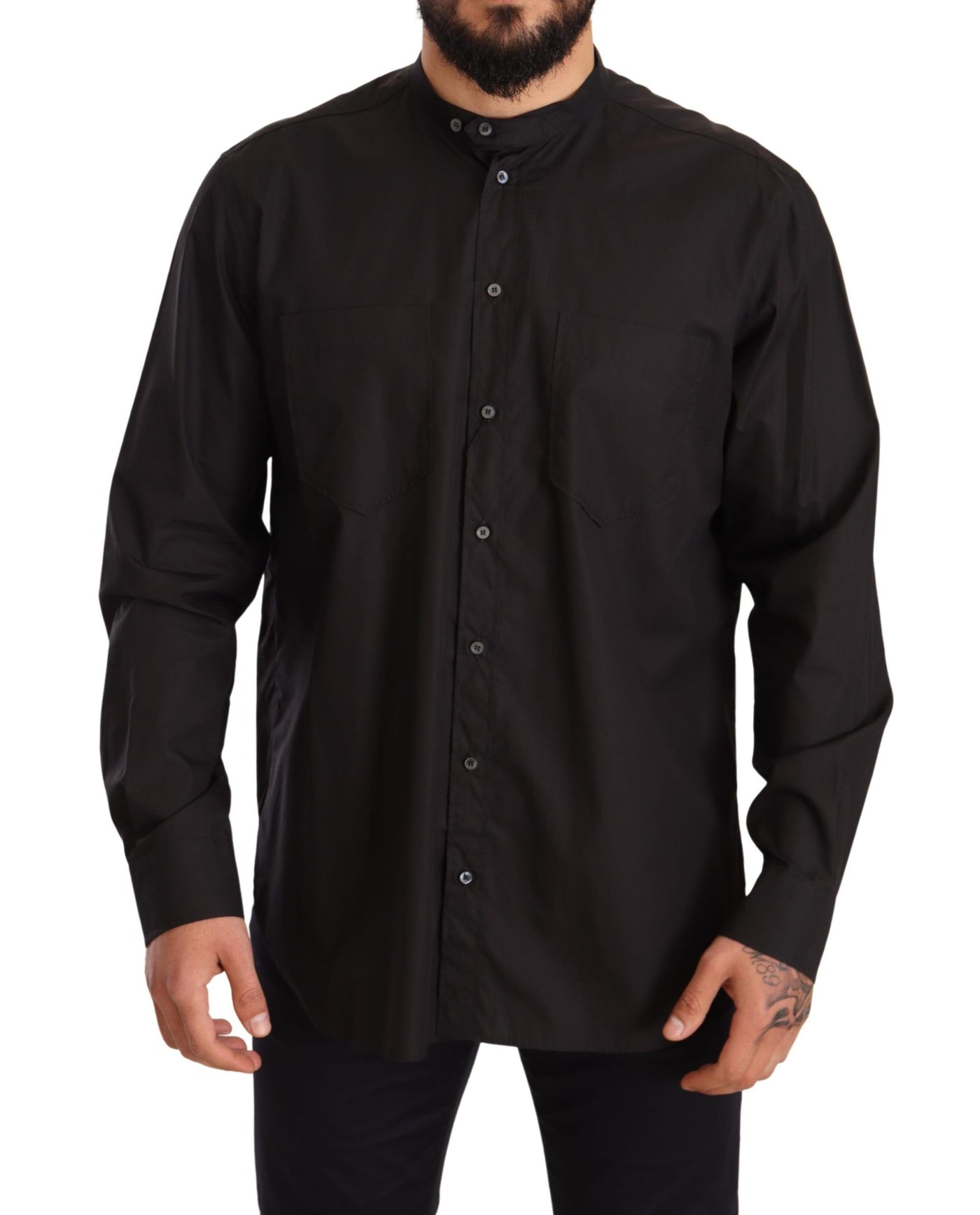 Dolce & Gabbana Schwarzes Hemd aus 100% Baumwolle für formelle Anlässe