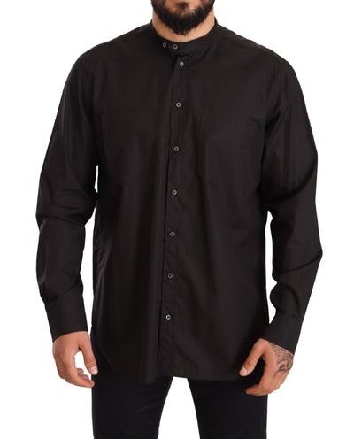 Dolce & Gabbana Schwarzes Hemd aus 100% Baumwolle für formelle Anlässe