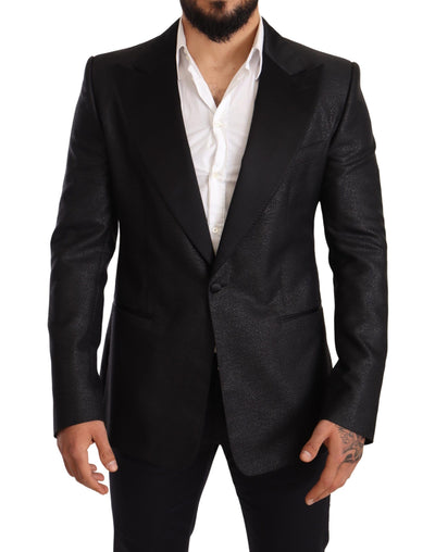 Dolce & Gabbana Schwarzer Metallic-Smoking-Blazer