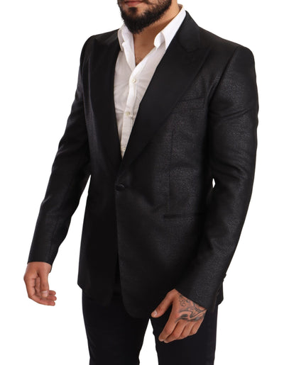 Dolce & Gabbana Schwarzer Metallic-Smoking-Blazer