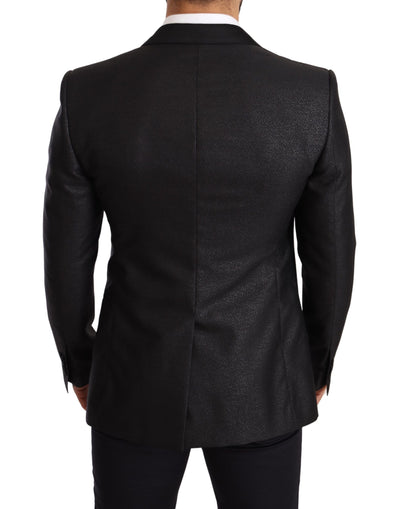 Dolce & Gabbana Schwarzer Metallic-Smoking-Blazer