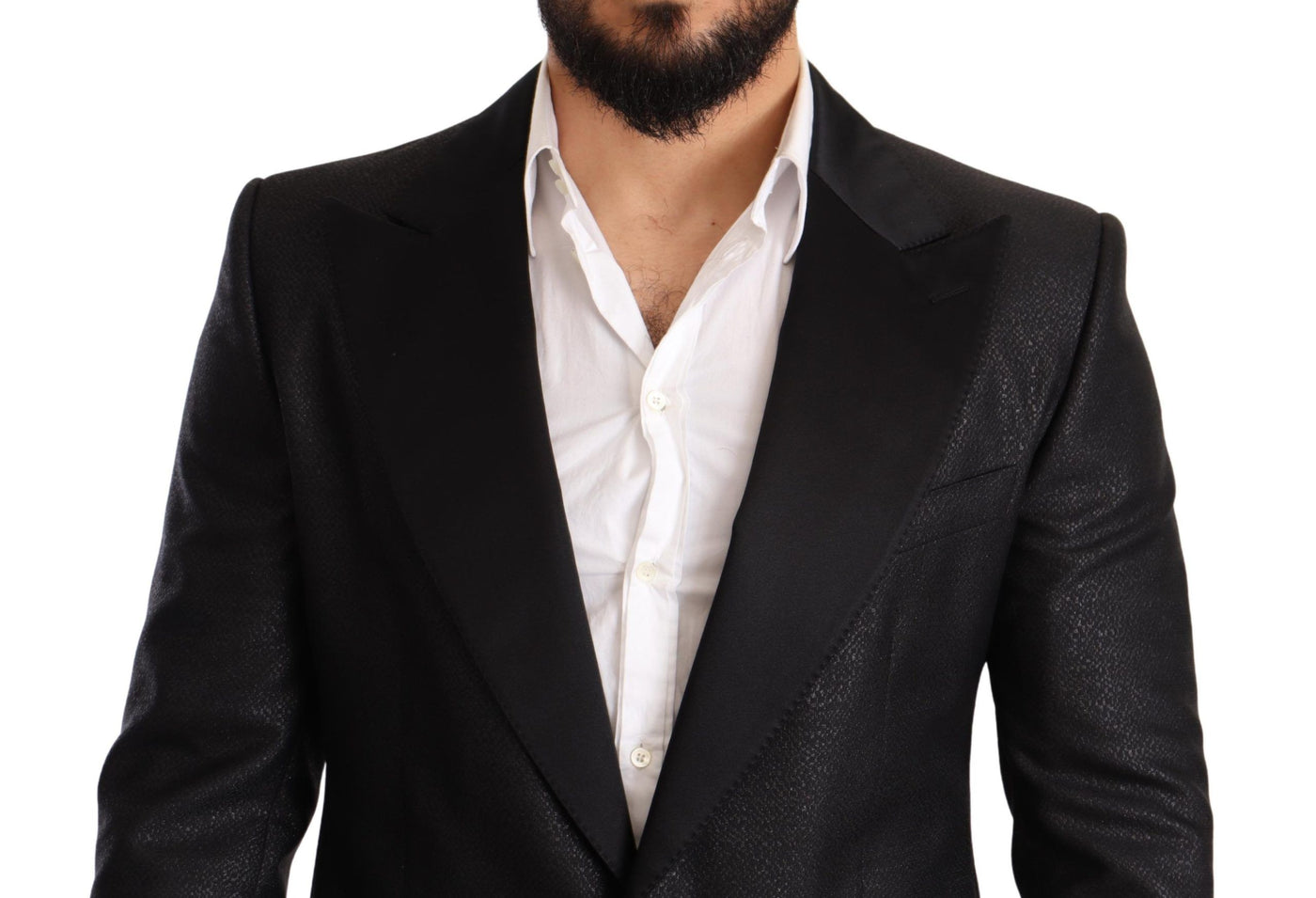 Dolce & Gabbana Schwarzer Metallic-Smoking-Blazer