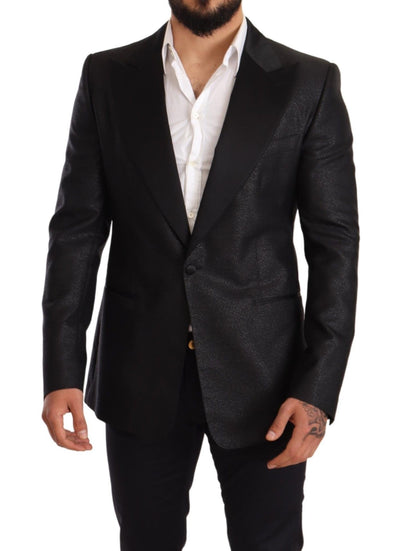 Dolce & Gabbana Schwarzer Metallic-Smoking-Blazer