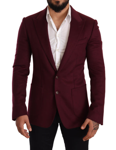 Dolce & Gabbana Kastanienbrauner Kaschmirmantel Slim Fit Jacke Blazer