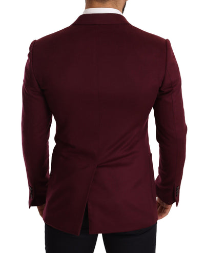 Dolce & Gabbana Kastanienbrauner Kaschmirmantel Slim Fit Jacke Blazer
