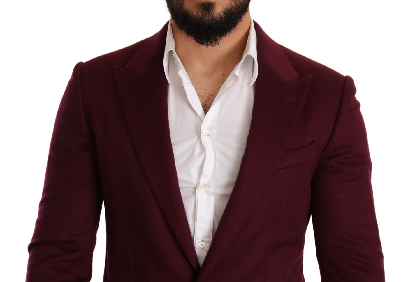 Dolce & Gabbana Kastanienbrauner Kaschmirmantel Slim Fit Jacke Blazer