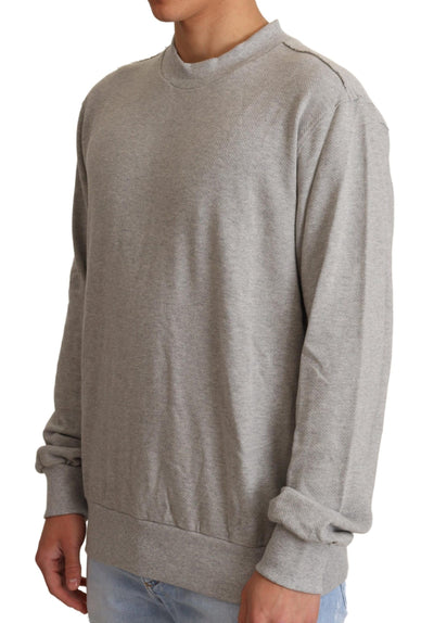 Dolce & Gabbana Grauer Pullover aus Baumwolle mit Rundhalsausschnitt