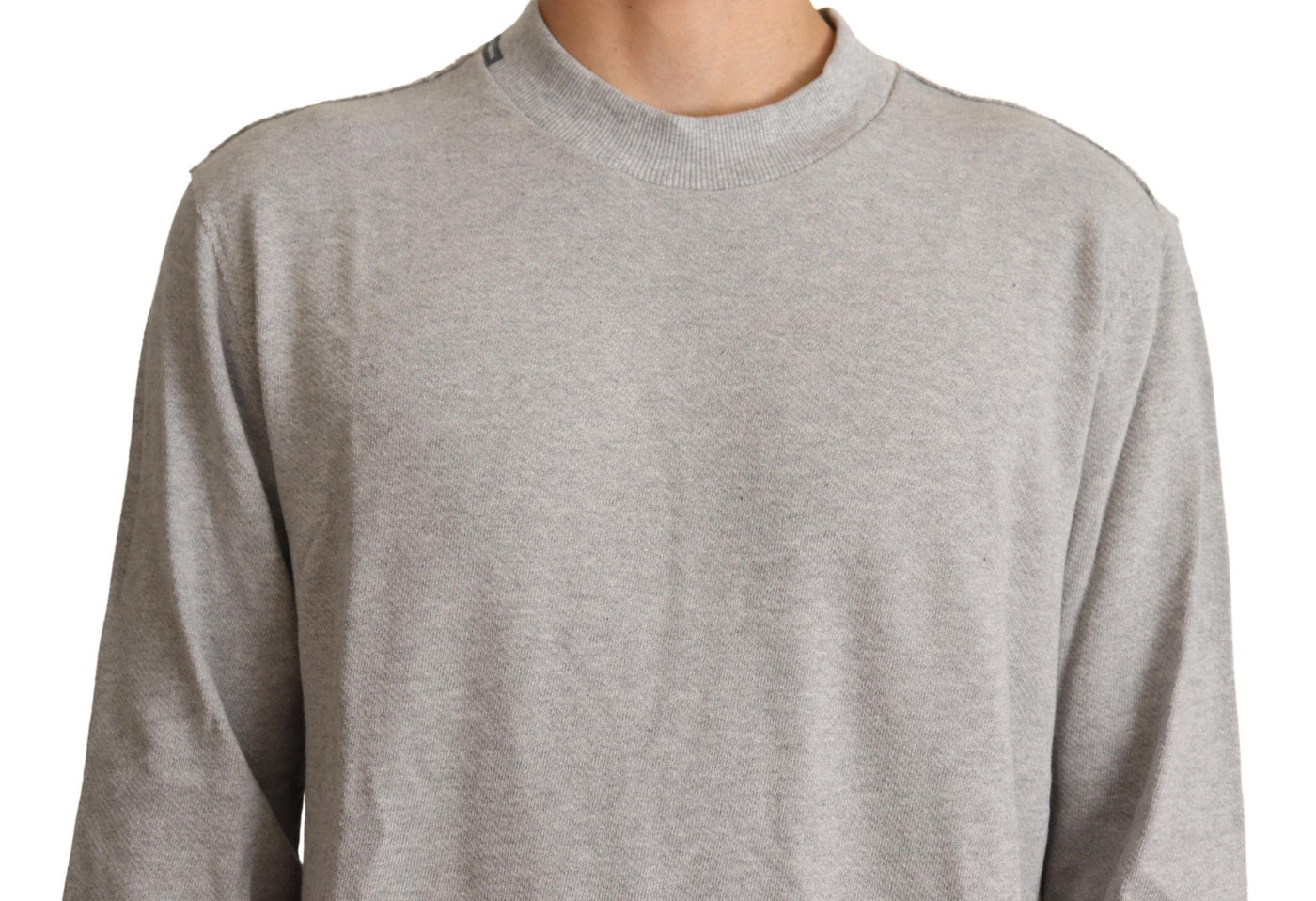 Dolce & Gabbana Grauer Pullover aus Baumwolle mit Rundhalsausschnitt