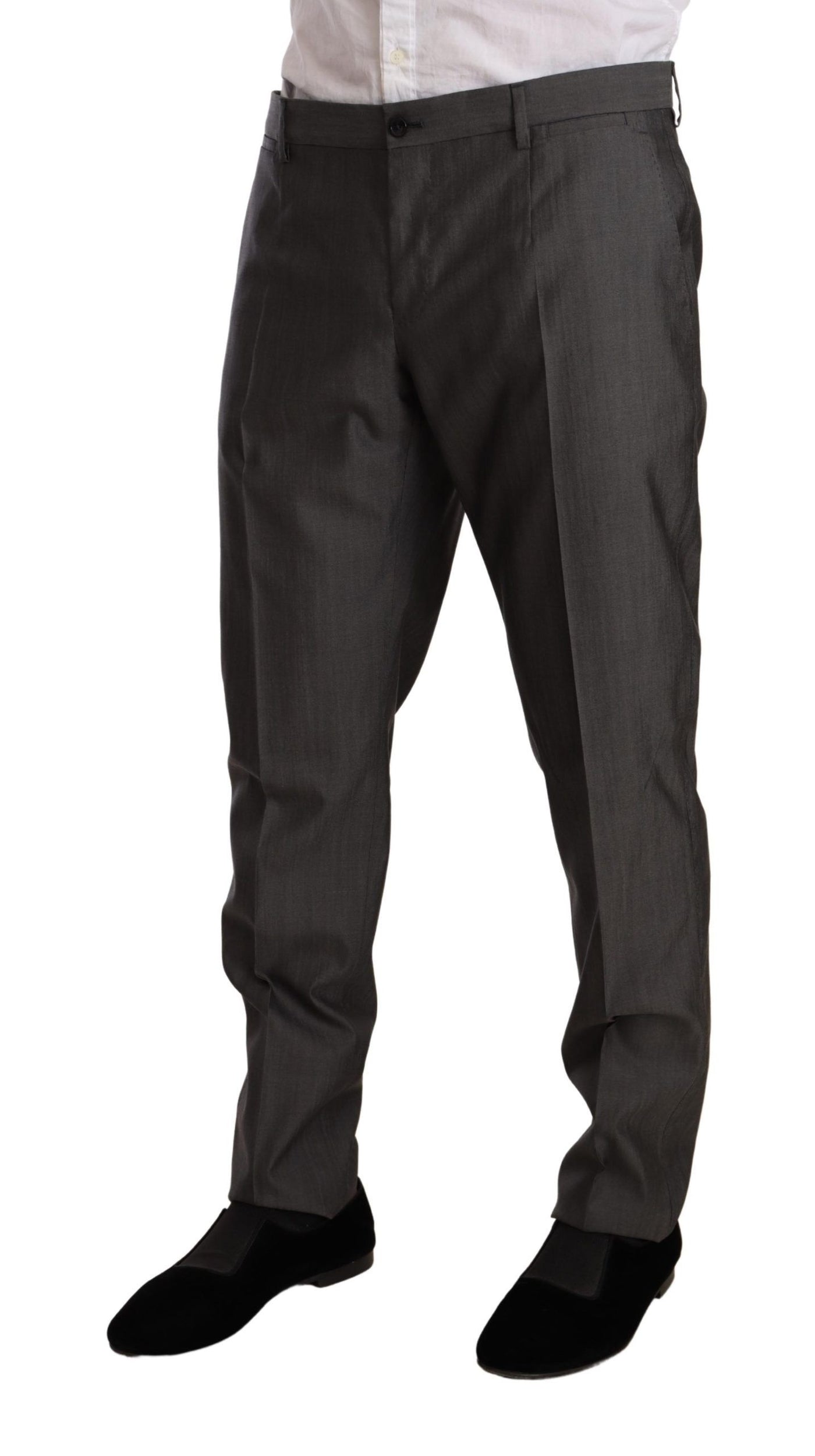 Dolce & Gabbana Grauer Metallic MARTINI Slim Fit Set Anzug