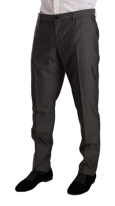 Dolce & Gabbana Grauer Metallic MARTINI Slim Fit Set Anzug