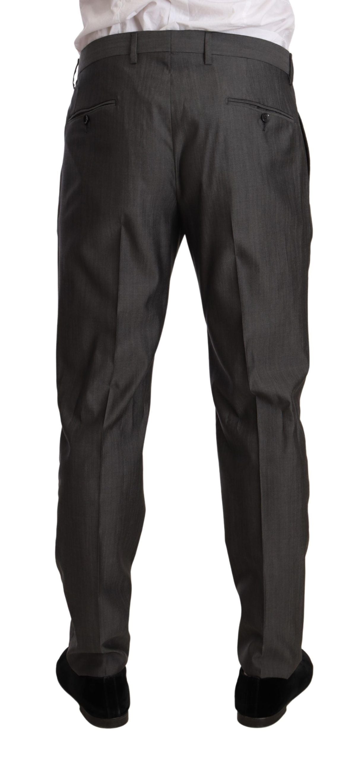 Dolce & Gabbana Grauer Metallic MARTINI Slim Fit Set Anzug