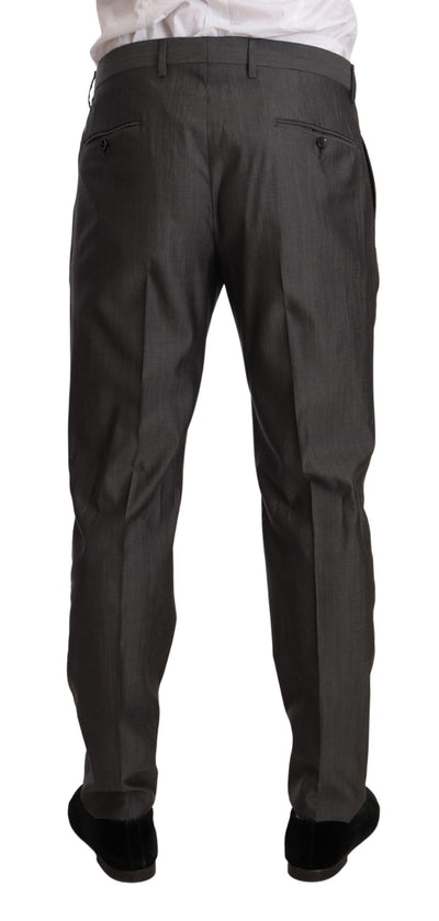 Dolce & Gabbana Grauer Metallic MARTINI Slim Fit Set Anzug
