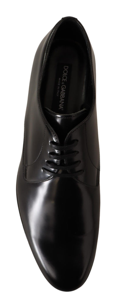 Dolce & Gabbana Schwarze Leder Schnürschuhe Männer Kleid Derby Schuhe