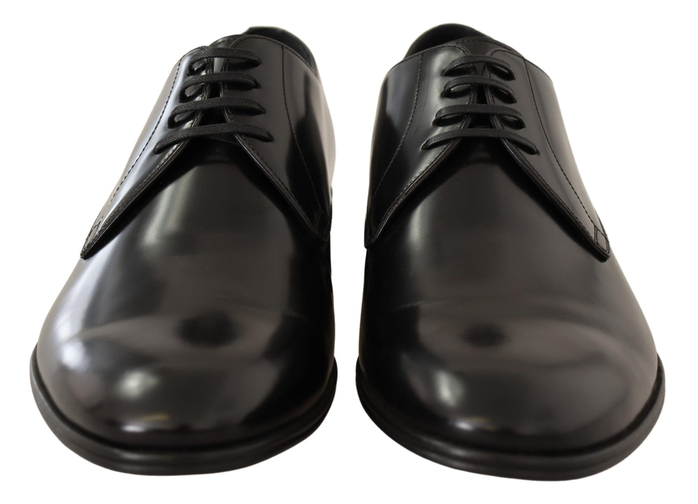 Dolce & Gabbana Schwarze Leder Schnürschuhe Männer Kleid Derby Schuhe