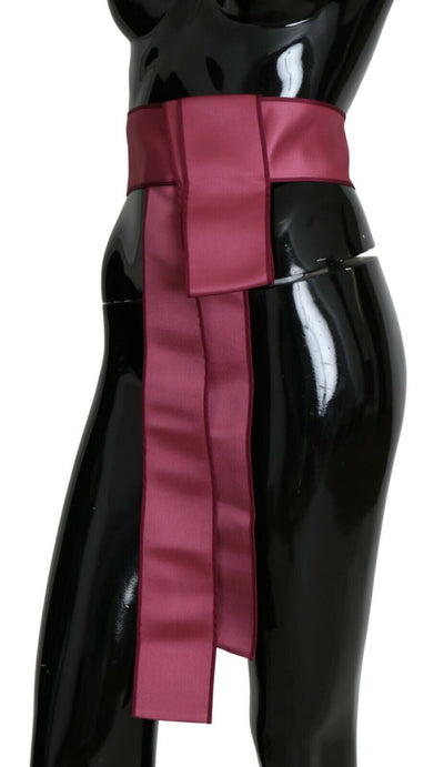 Dolce & Gabbana Pinker breiter Taillengürtel aus 100% Seide mit 3-Knopf-Verschluss