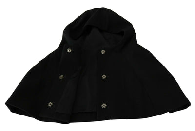 Dolce & Gabbana Schwarzer Woll-Ganzkopf-Kapuzenschal Mütze
